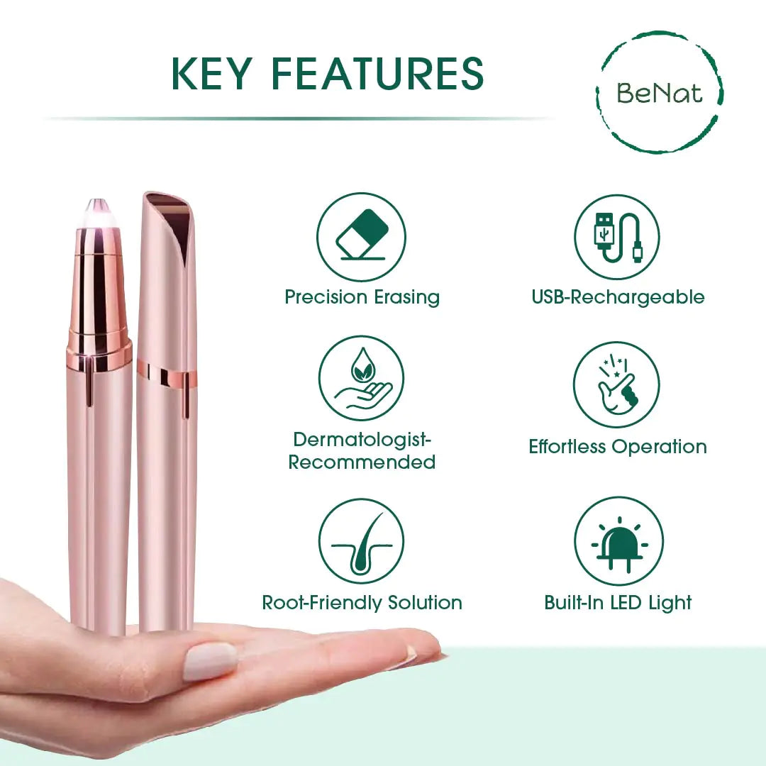 Rechargeable eyebrow hair remover
