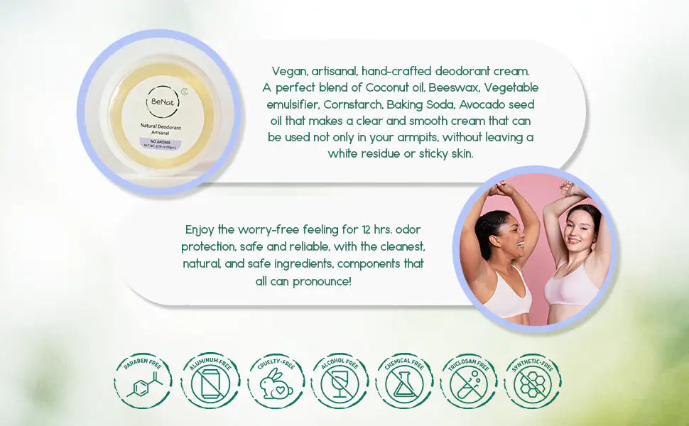 Vegan natural deodorant cream